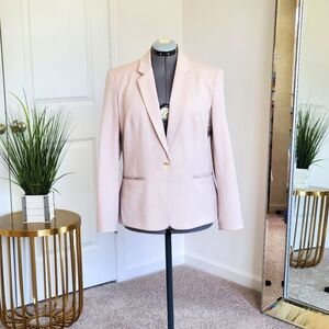 Express Editor One Button Blazer Cream Size 16